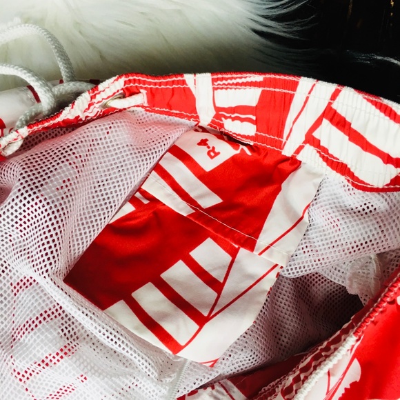 J. CREW Always Swim Trunks Sailing Red Print NEW - Picture 5 of 8